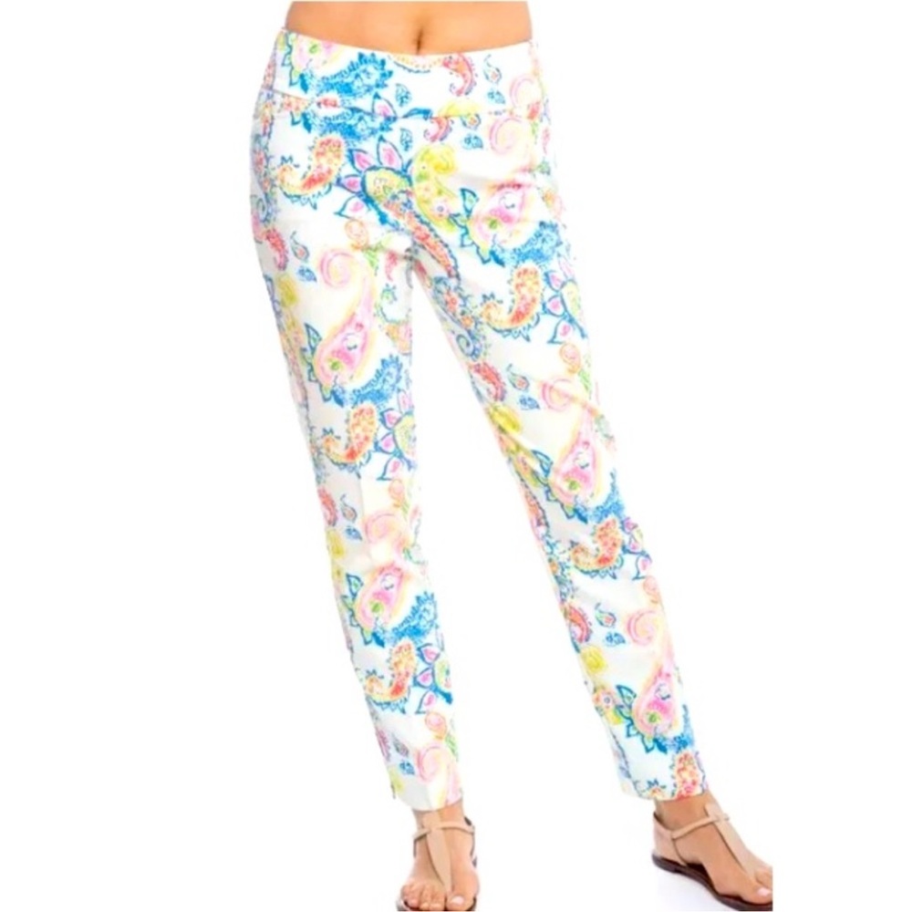 IBKUL Sharon White Multi Paisley Golf Pants size 8
